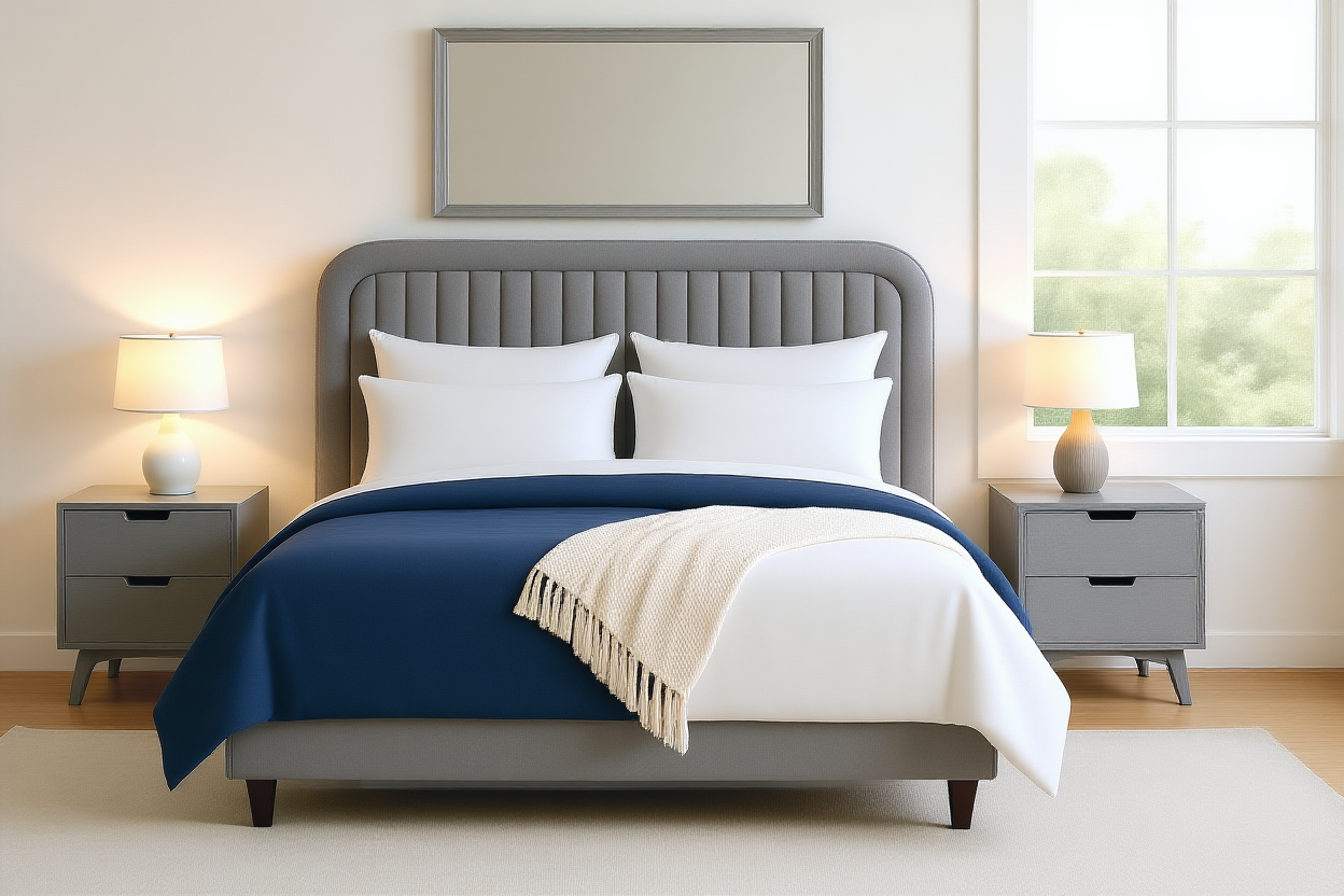 TUCKERED (AUSSIE MADE) UPHOLSTERED BEDROOM COLLECTION – ASSORTED FABRICS AND COLOURS - STARTING FROM $399