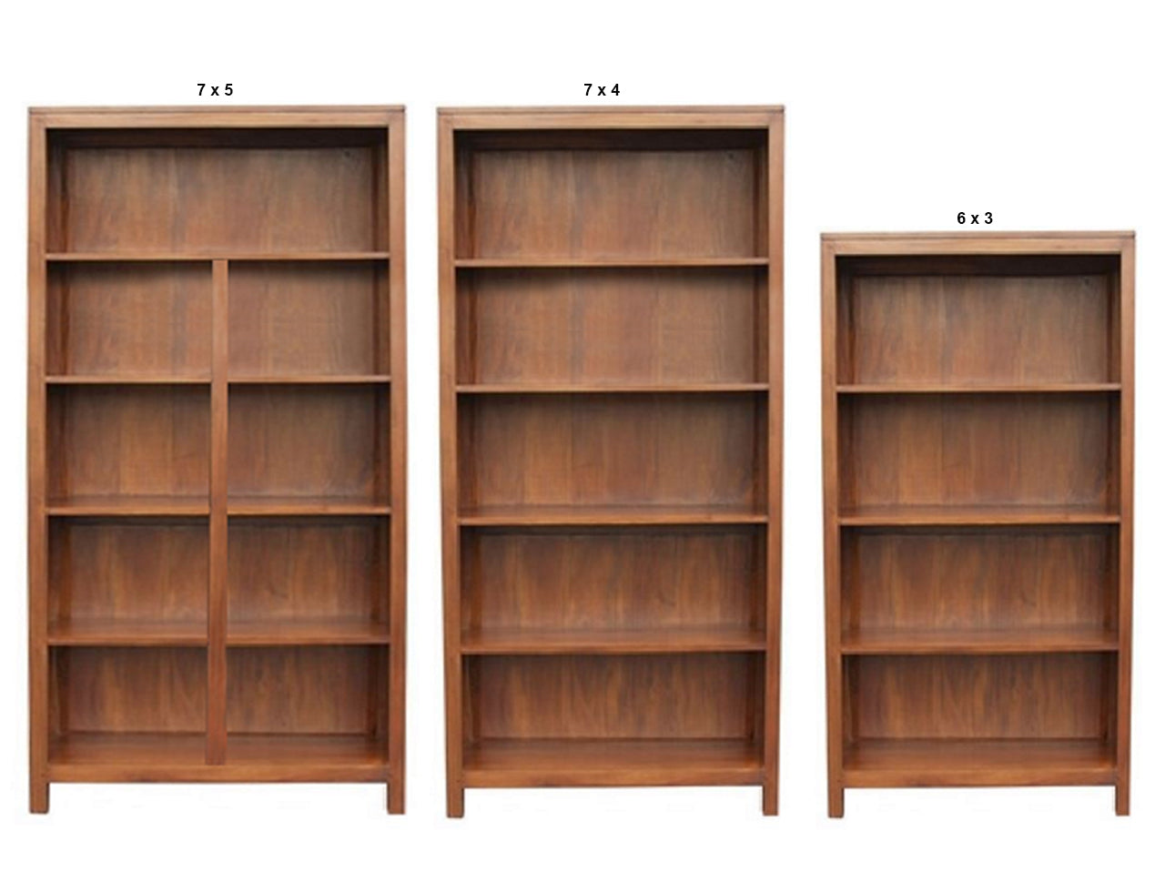AMSTERDAM HARDWOOD BOOKCASE COLLECTION - ASSORTED STAINED COLOURS - STARTING FROM $899