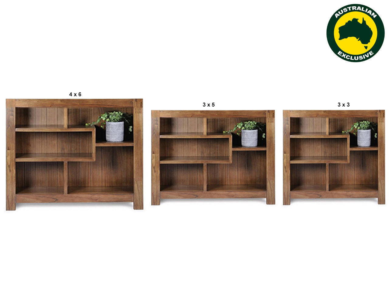 ALVARADO (AUSSIE MADE) LOWLINE BOOKCASE COLLECTION - ASSORTED STAINED COLOURS - STARTING FROM $799