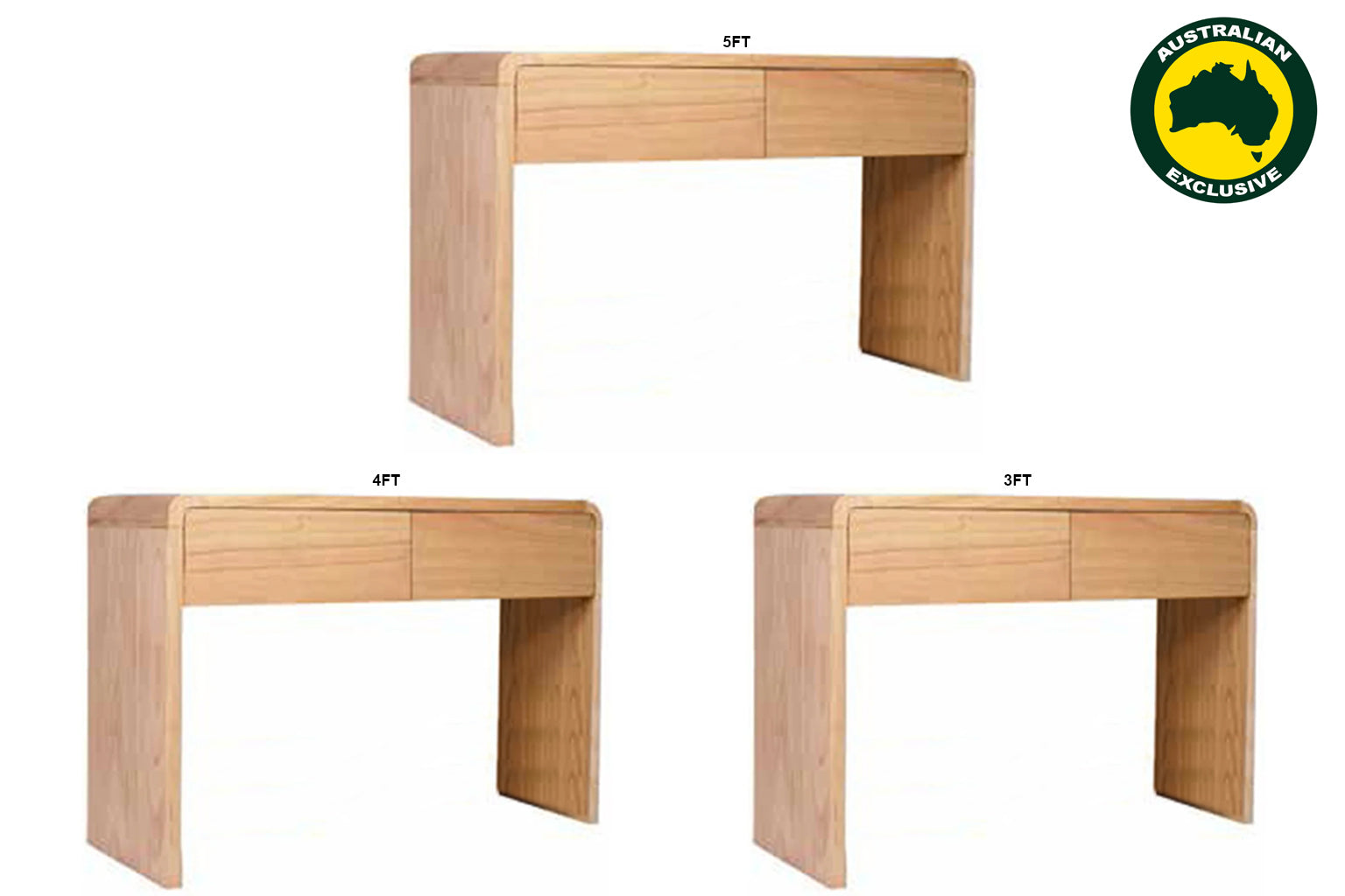 ANDRE (AUSSIE MADE) HALL /CONSOLE TABLE - 100% TASMANIAN OAK - ASSORTED COLOURS - STARTING FROM $1699