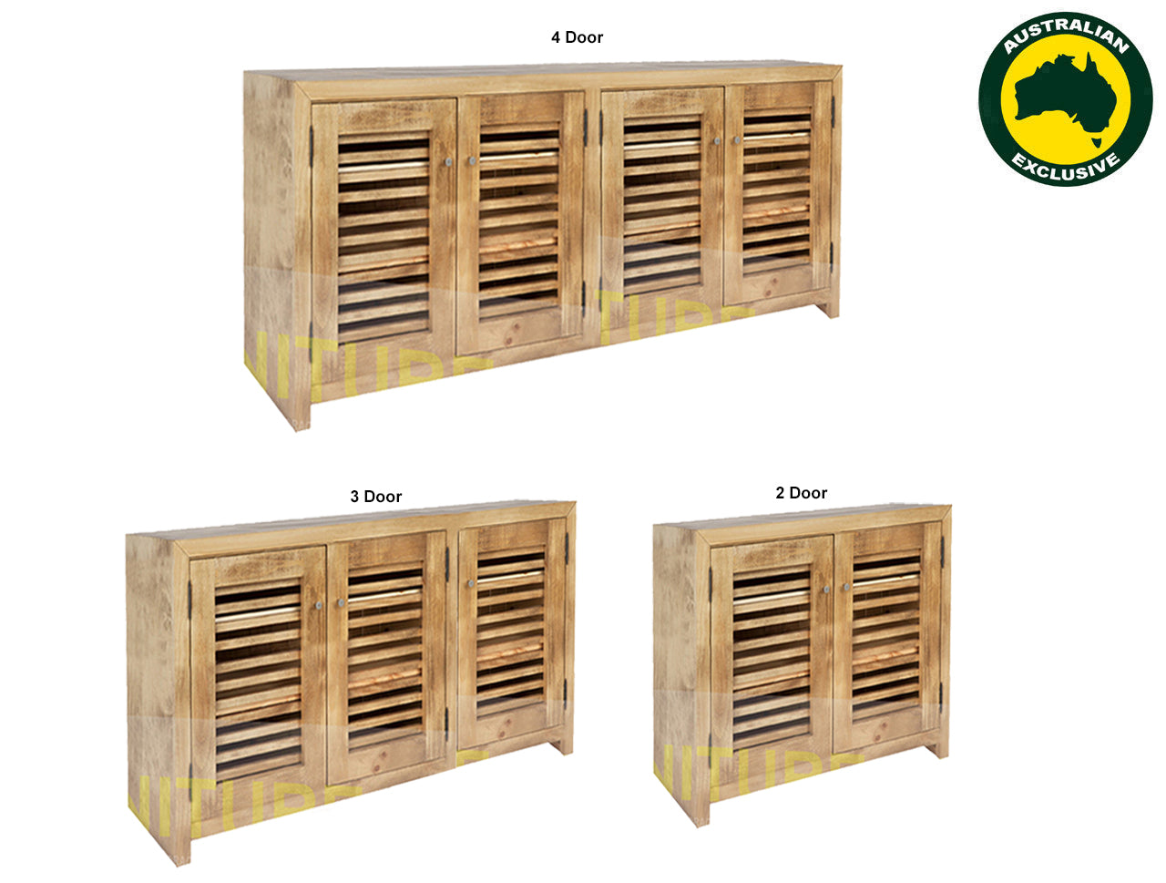 BANDY (AUSSIE MADE) NO DRAWER BUFFET COLLECTION - ASSORTED STAINED COLOURS - STARTING FROM $549