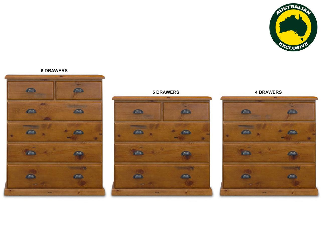 BATHURST (AUSSIE MADE) TALLBOY COLLECTION - ASSORTED STAINED COLOURS - STARTING FROM $899