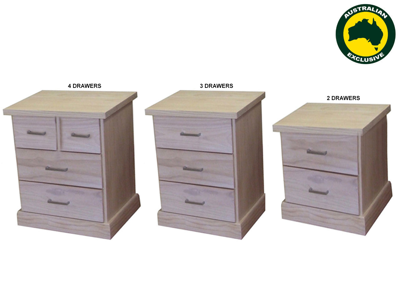 BAYSIDE (AUSSIE MADE) BEDSIDE TABLE COLLECTION - ASSORTED STAINED COLOURS - STARTING FROM $349