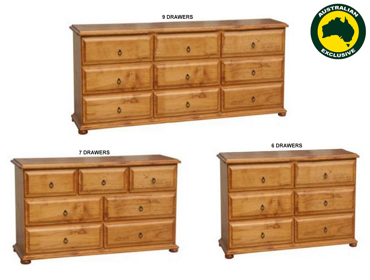 AVONDALE (AUSSIE MADE) LOWBOY COLLECTION - ASSORTED STAINED COLOURS - STARTING FROM $1399