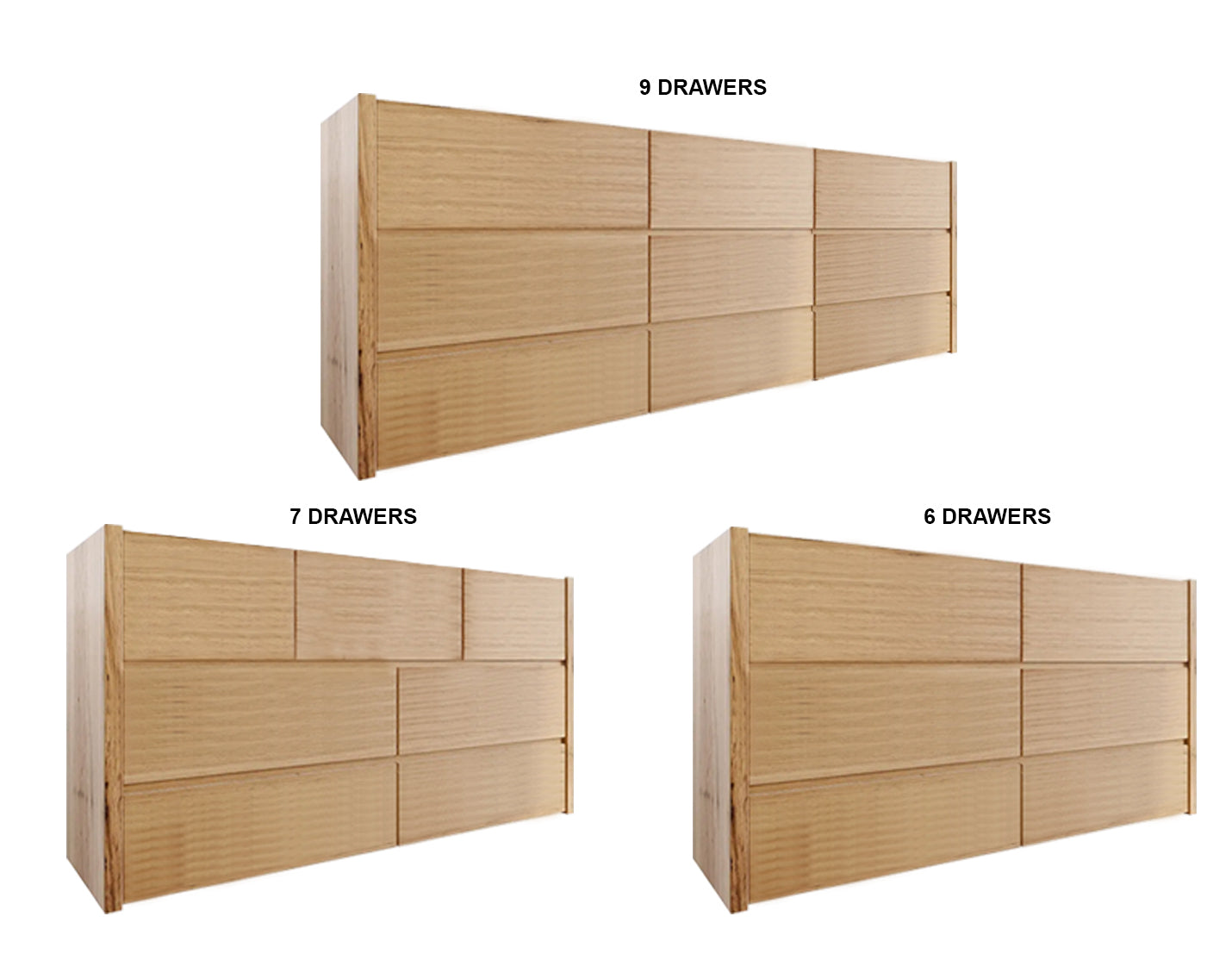 AVALON (AUSSIE MADE) LOWBOY COLLECTION - TASSIE OAK COMBINATION - ASSORTED STAINED COLOURS