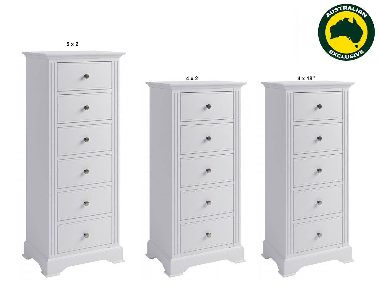 TORRIDGE (AUSSIE MADE) NARROWBOY / LINGERIE COLLECTION - ASSORTED PAINTED COLOURS - STARTING FROM $799