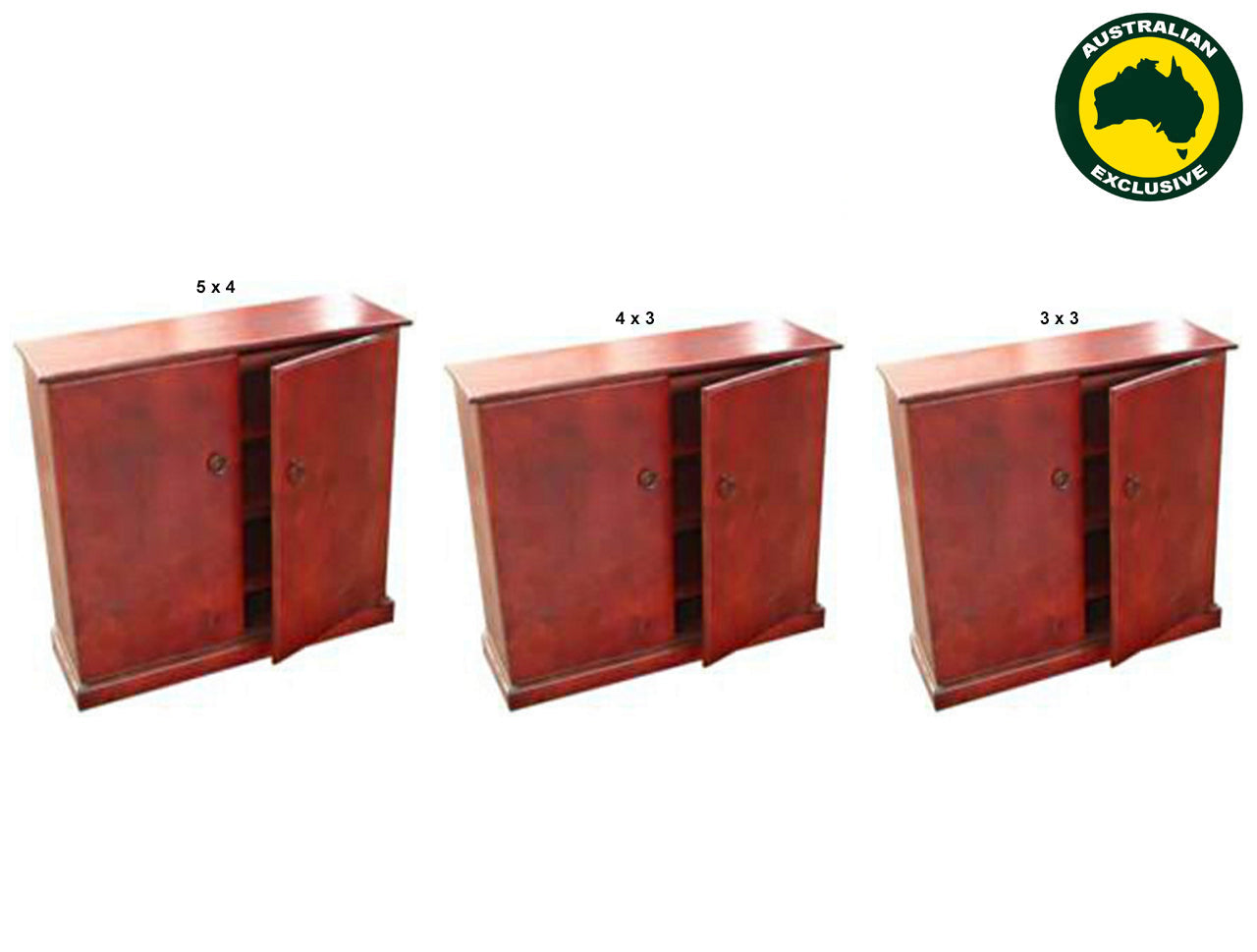 TRACY (AUSSIE MADE) SHOE CABINET WITH SMOOTH DOORS COLLECTION - ASSORTED STAINED COLOURS - STARTING FROM $699