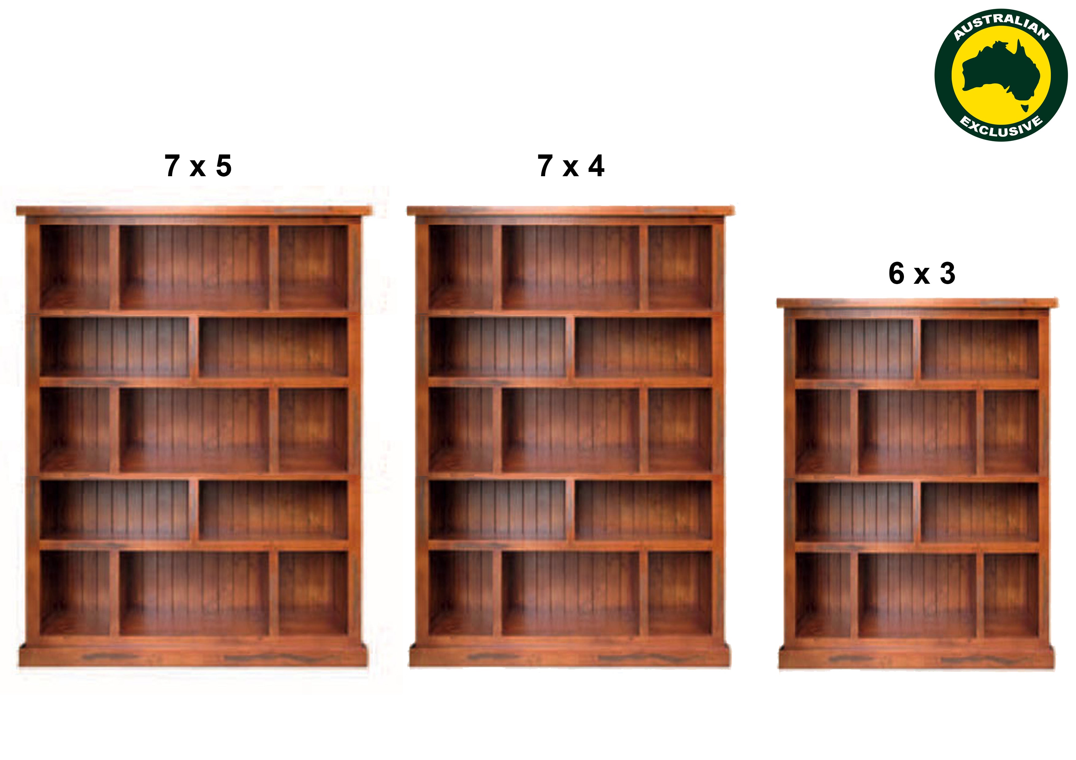URBAN (AUSSIE MADE) FLAT TOP STAGGERED HIGHLINE BOOKCASE COLLECTION - ASSORTED STAINED COLOURS - STARTING FROM $749
