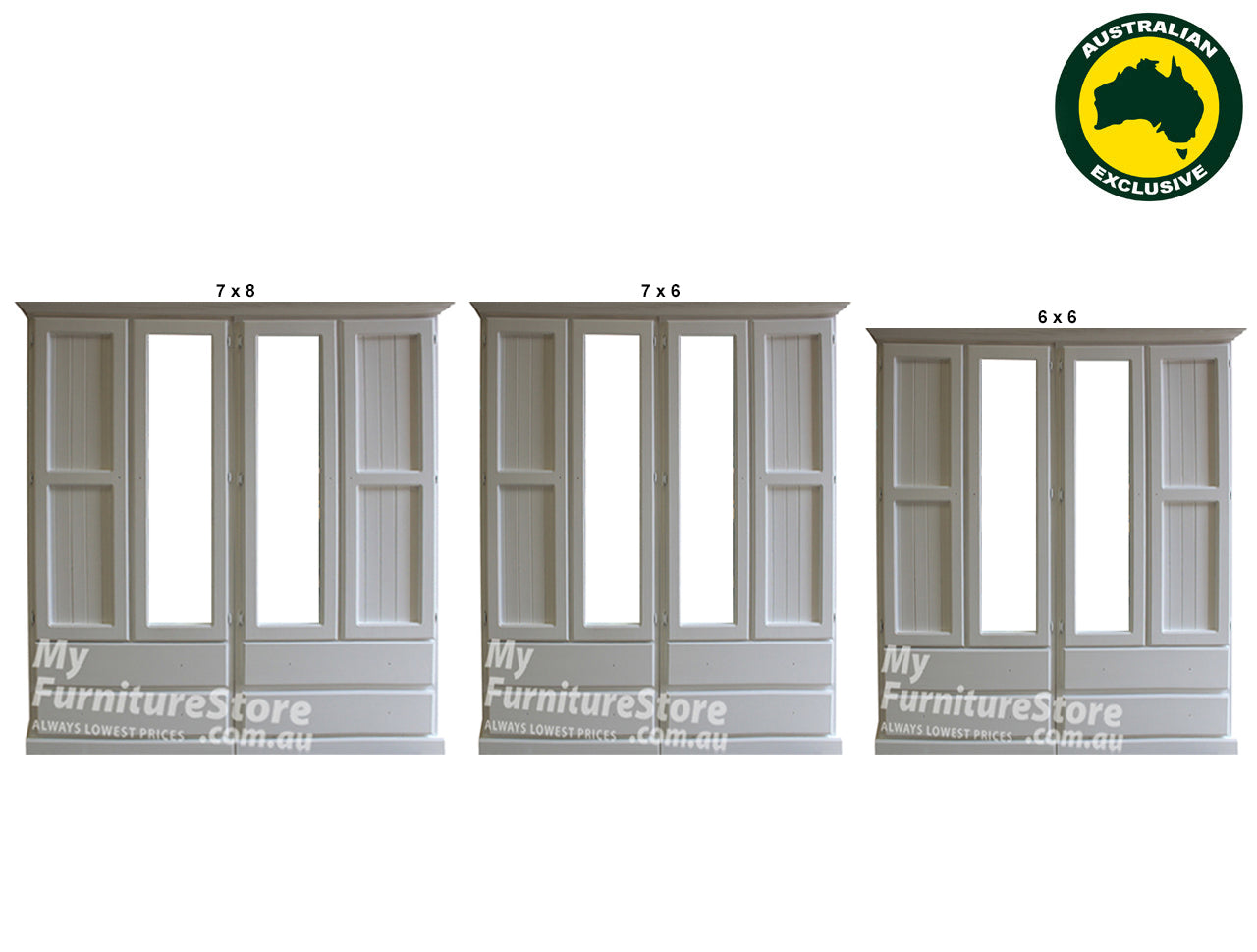 URBAN (AUSSIE MADE) MULTI WARDROBE WITH 4 DOOR AND 4 DRAWERS COLLECTION - ASSORTED PAINTED COLOURS - STARTING FROM $1999