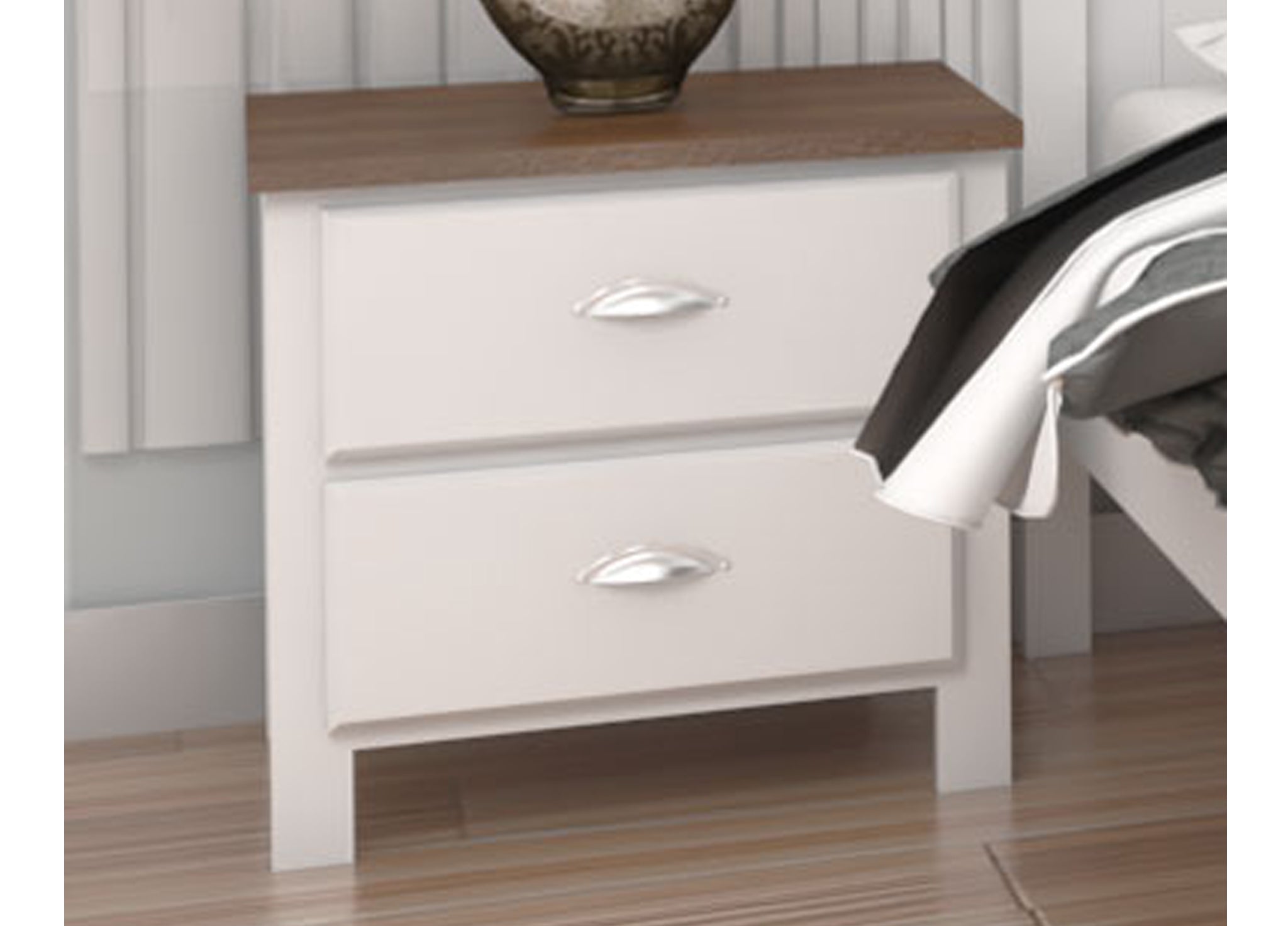 WENDELL (CUSTOM MADE) 2 DRAWER BEDSIDE TABLE - ASSORTED COLOURS