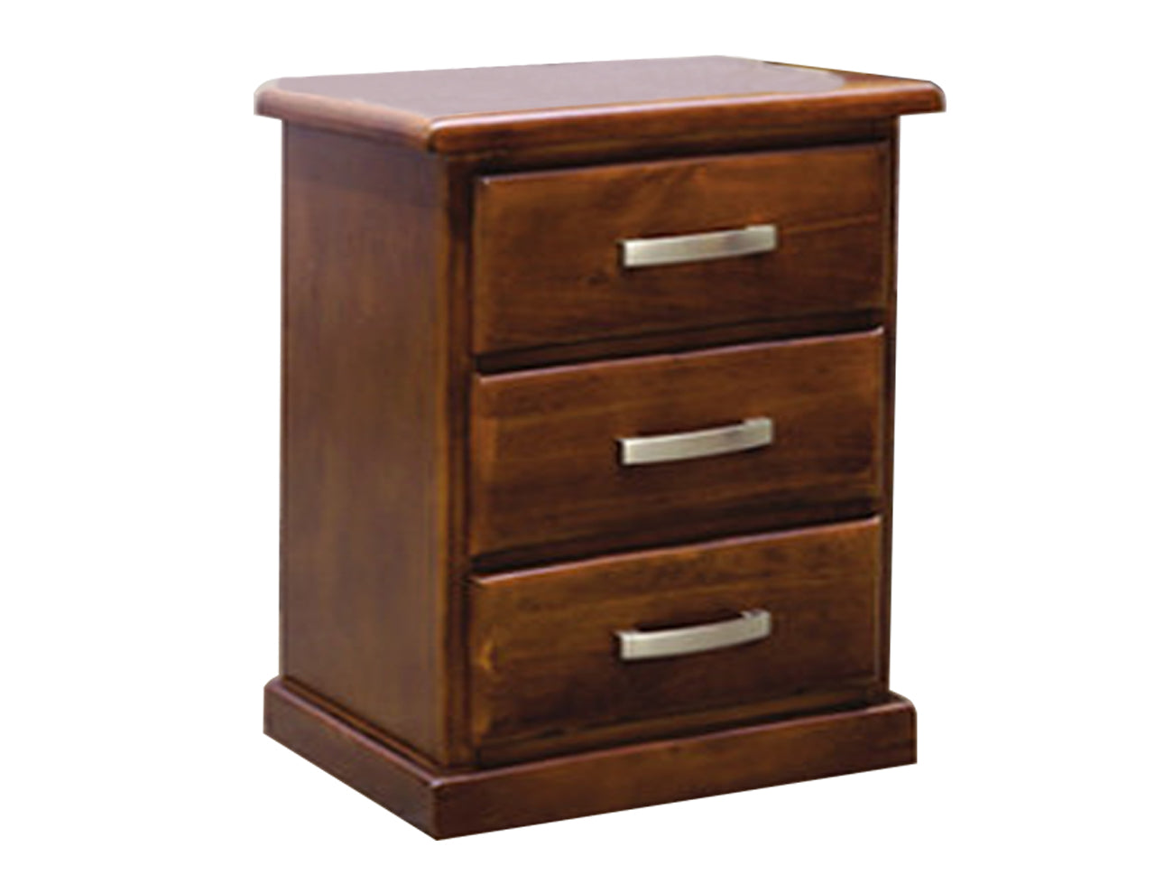 XAVIAN (AUSSIE MADE) 3 DRAWER BEDSIDE TABLE - ASSORTED STAINED COLOURS