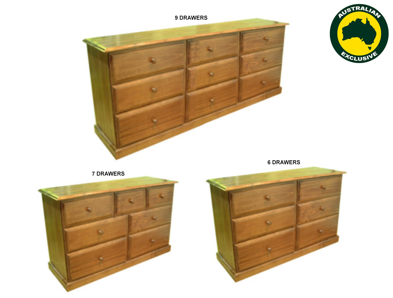 YORK (AUSSIE MADE) LOWBOY COLLECTION - ASSORTED STAINED COLOURS - STARTING FROM $999