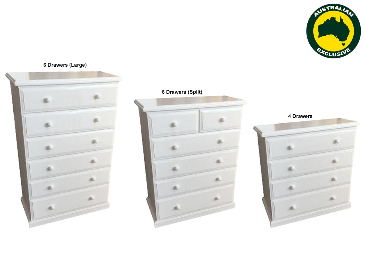 YORK (AUSSIE MADE) TALLBOY COLLECTION - ASSORTED PAINTED COLOURS - STARTING FROM $999