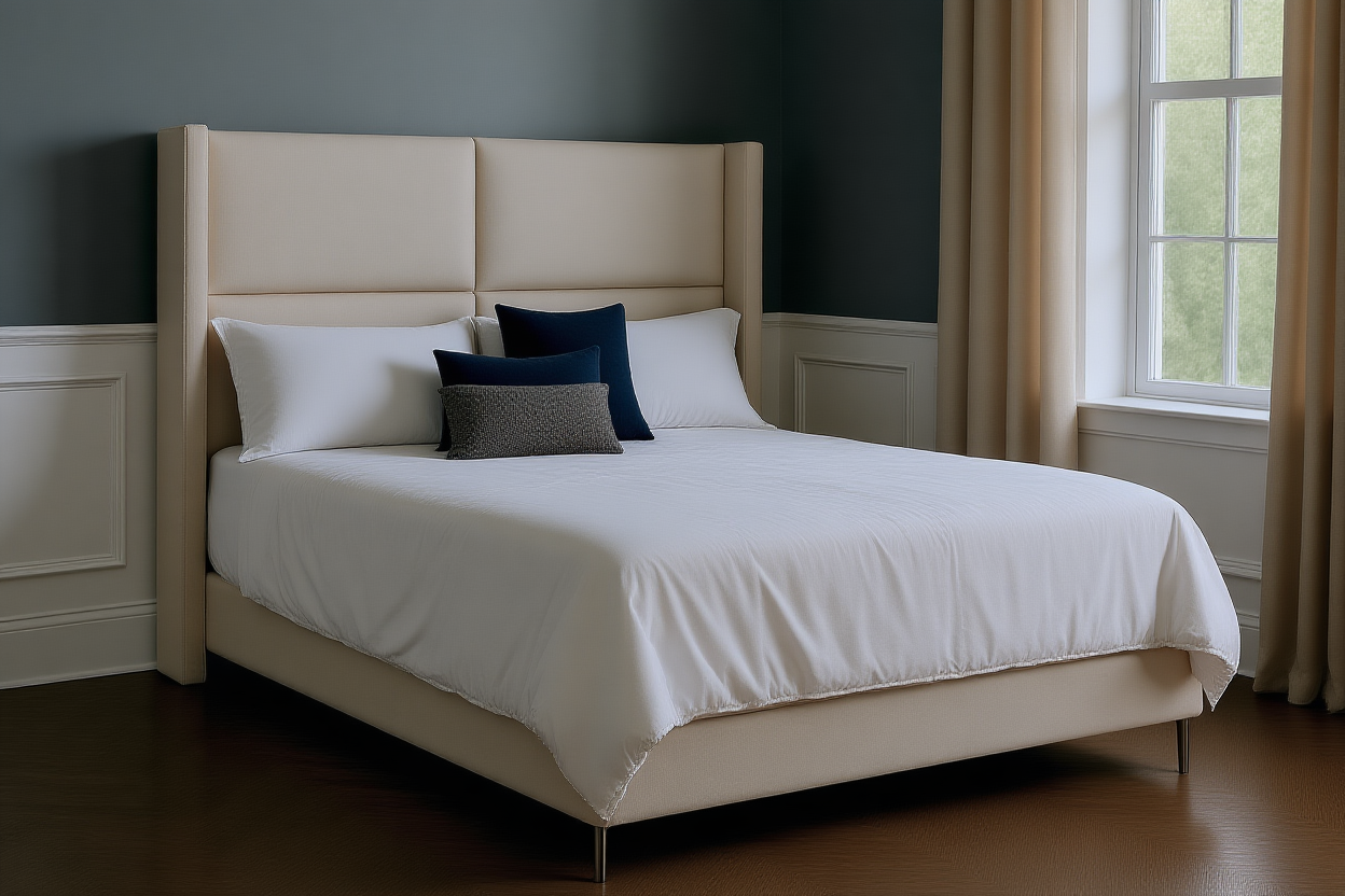 VALVES (AUSSIE MADE) UPHOLSTERED BEDROOM COLLECTION - ASSORTED FABRICS AND COLOURS - STARTING FROM $1499