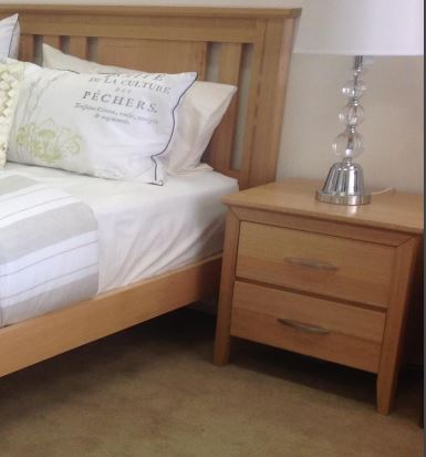 WESTHELM (AUSSIE MADE) 2 DRAWER BEDSIDE TABLE - TASSIE OAK COMBINATION  - ASSORTED COLOURS