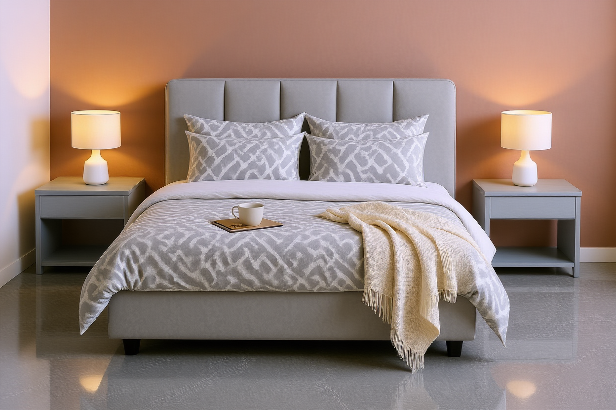 ACCLAIM (AUSSIE MADE) CURVED UPHOLSTERED BEDROOM COLLECTION – ASSORTED FABRICS & COLOURS - STARTING FROM $999