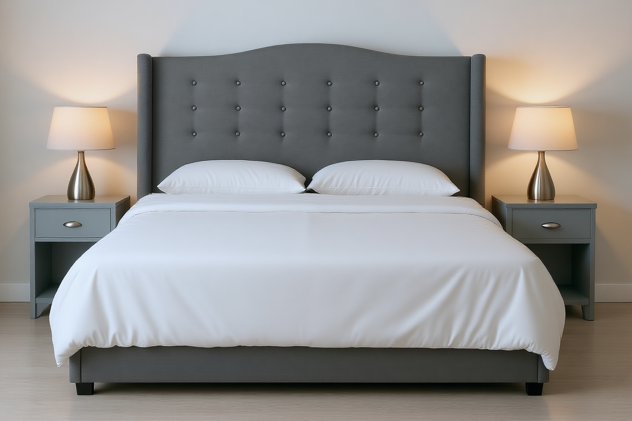 ARIEL (AUSSIE MADE) UPHOLSTERED WINGED BEDROOM COLLECTION - ASSORTED FABRICS AND COLOURS - STARTING FROM $699