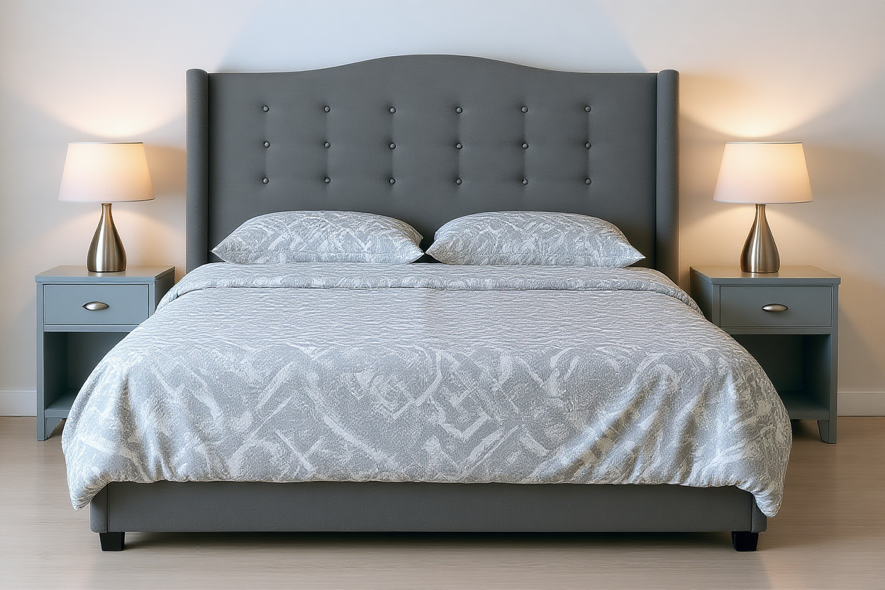 ARIEL (AUSSIE MADE) UPHOLSTERED WINGED BEDROOM COLLECTION - ASSORTED FABRICS AND COLOURS - STARTING FROM $699