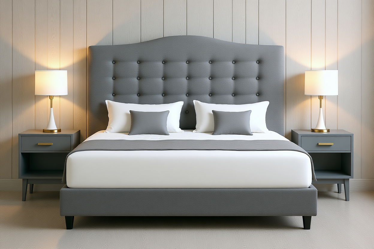 ARIEL (AUSSIE MADE) UPHOLSTERED BEDROOM COLLECTION - ASSORTED FABRICS AND COLOURS - STARTING FROM $699