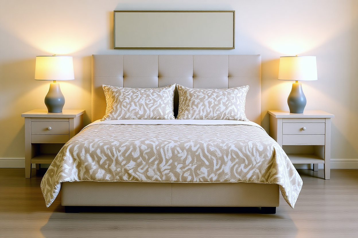 ANGLO (AUSSIE MADE) UPHOLSTERED BEDROOM COLLECTION - ASSORTED FABRICS AND COLOURS - STARTING FROM $499