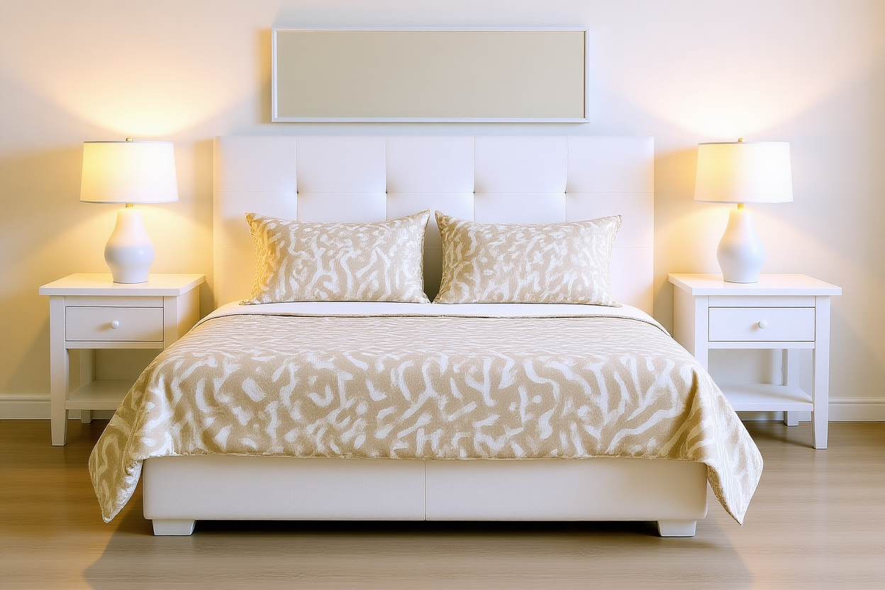 ANGLO (AUSSIE MADE) UPHOLSTERED BEDROOM COLLECTION - ASSORTED FABRICS AND COLOURS - STARTING FROM $499