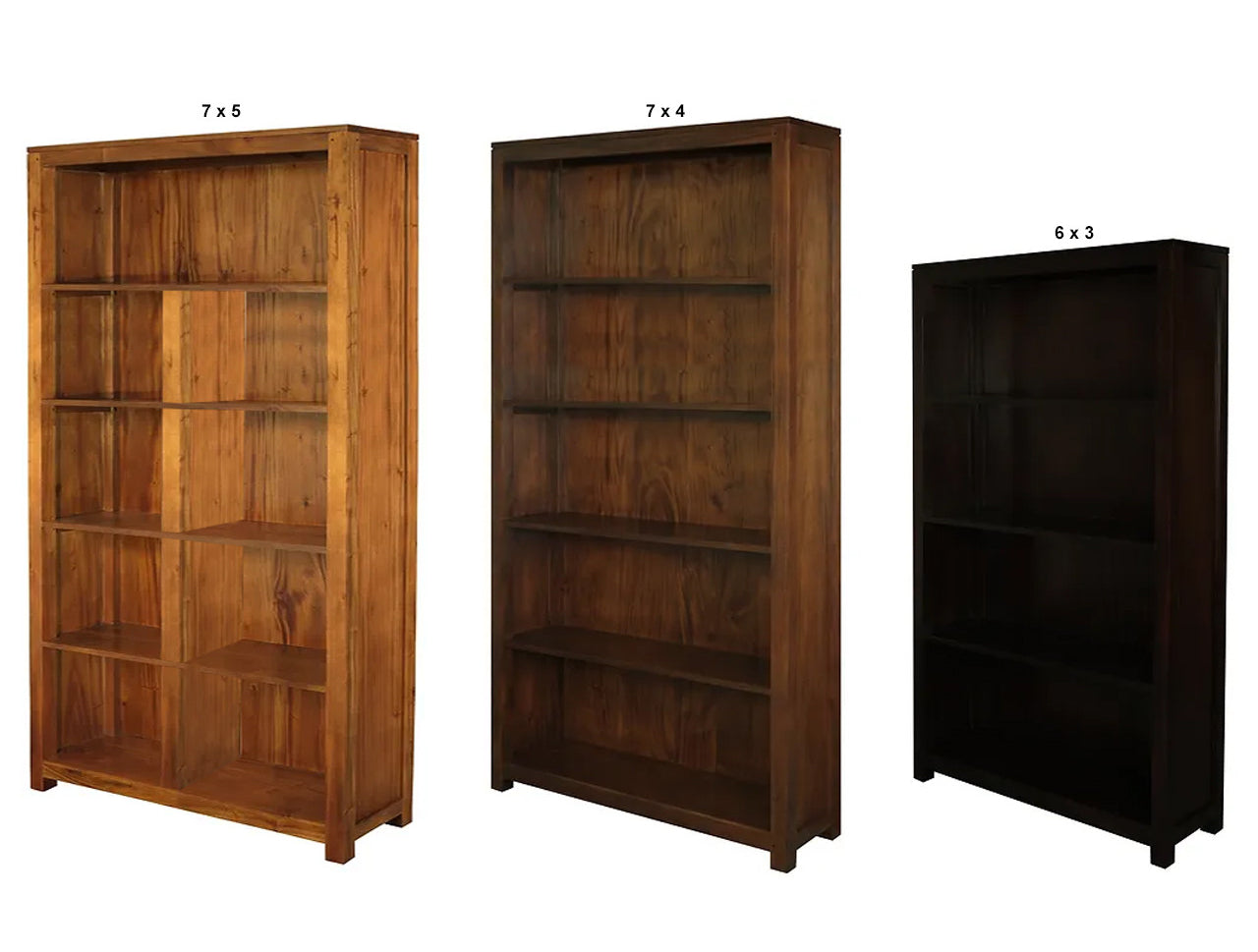 AMSTERDAM HARDWOOD HIGHLINE BOOKCASE COLLECTION - ASSORTED STAINED / PAINTED COLOURS - STARTING FROM $899