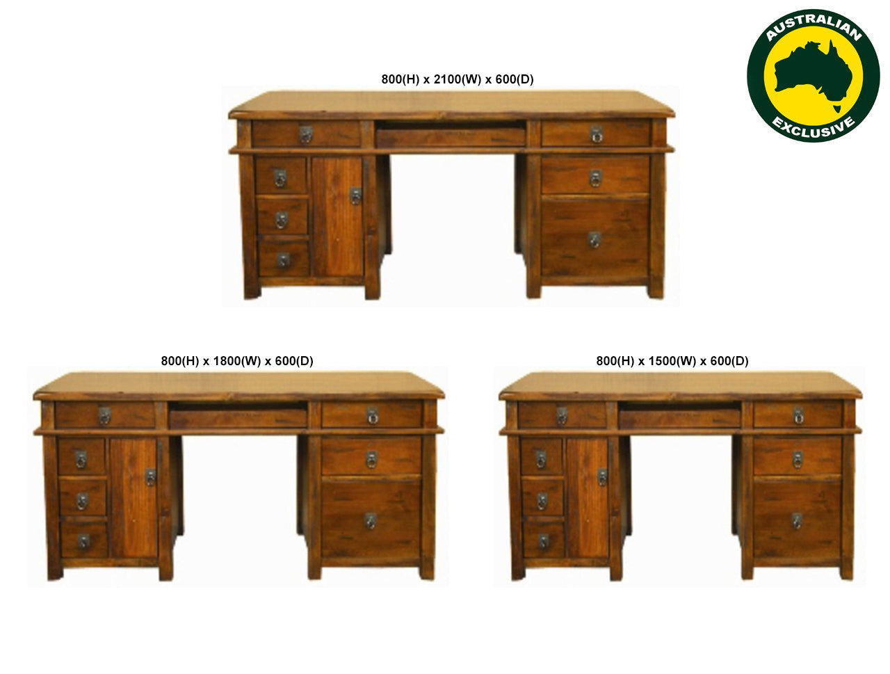 ALANZO (AUSSIE MADE) DESK COLLECTION - ASSORTED STAINED COLOURS - STARTING FROM $1499