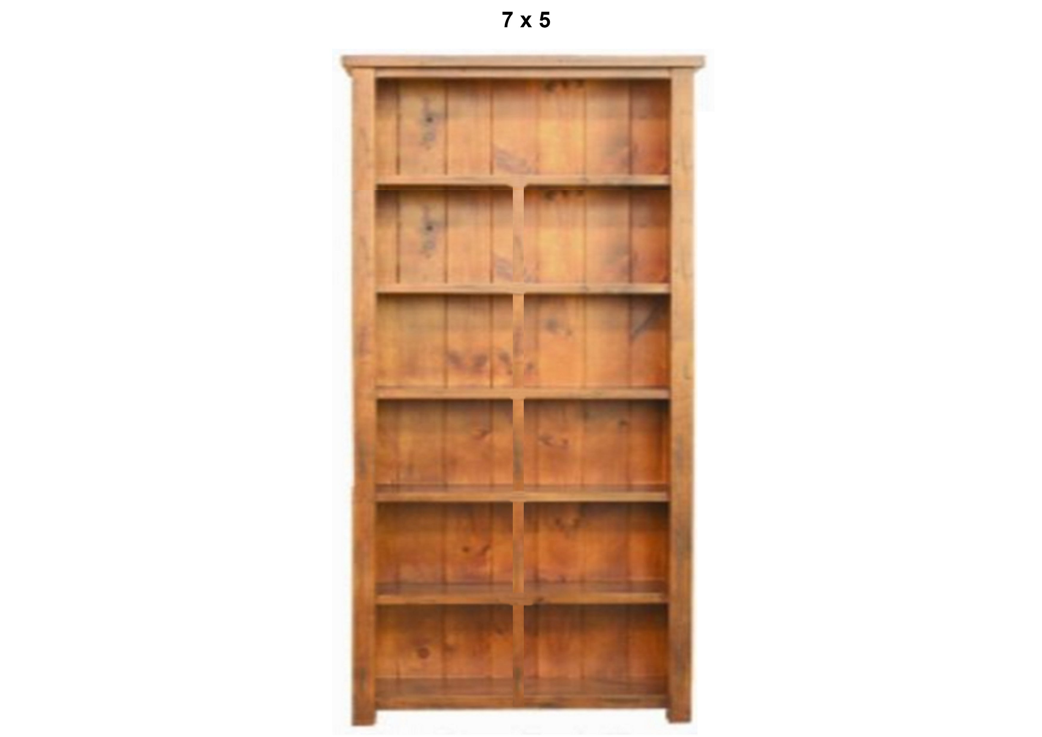 ALANZO (AUSSIE MADE) HIGHLINE BOOKCASE WITH WIDE T&G BACKING COLLECTION - ASSORTED STAINED COLOURS - STARTING FROM $799