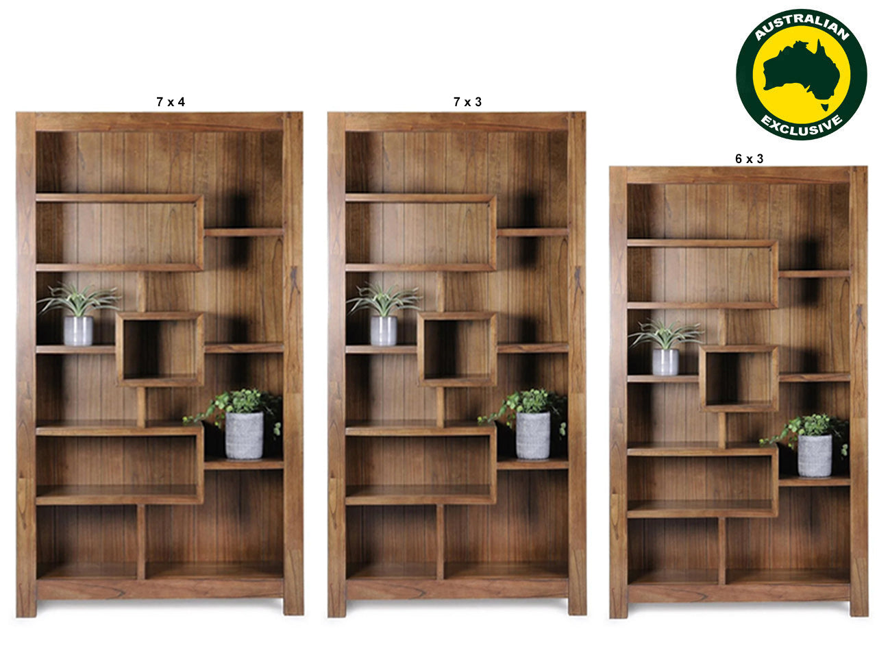 ALVARADO (AUSSIE MADE) HIGHLINE BOOKCASE COLLECTION - ASSORTED STAINED COLOURS - STARTING FROM $999
