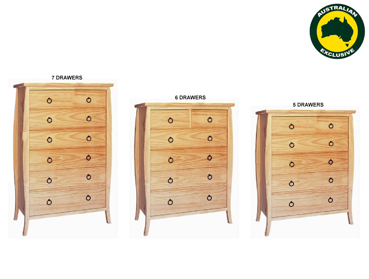 ANNE (AUSSIE MADE) TALLBOY COLLECTION  - ASSORTED STAINED COLOURS - STARTING FROM $1399