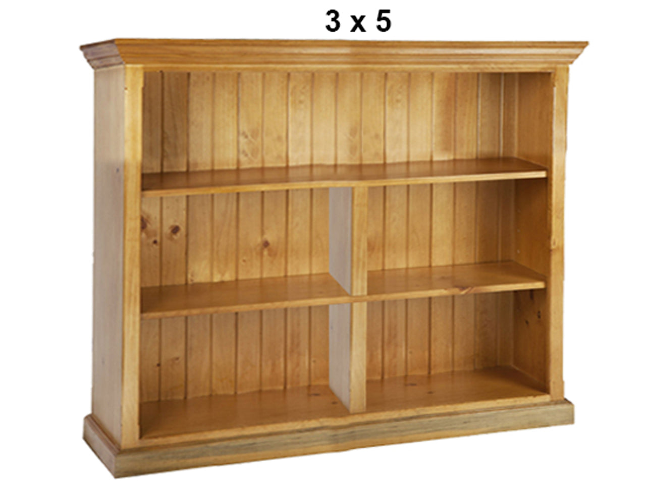 ANTALYA (AUSSIE MADE) TRIPLE TOP STANDARD LOWLINE BOOKCASE COLLECTION - ASSORTED STAINED COLOURS - STARTING FROM $399