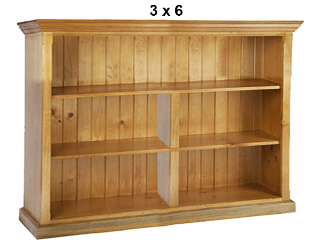 ANTALYA (AUSSIE MADE) TRIPLE TOP STANDARD LOWLINE BOOKCASE COLLECTION - ASSORTED STAINED COLOURS - STARTING FROM $399