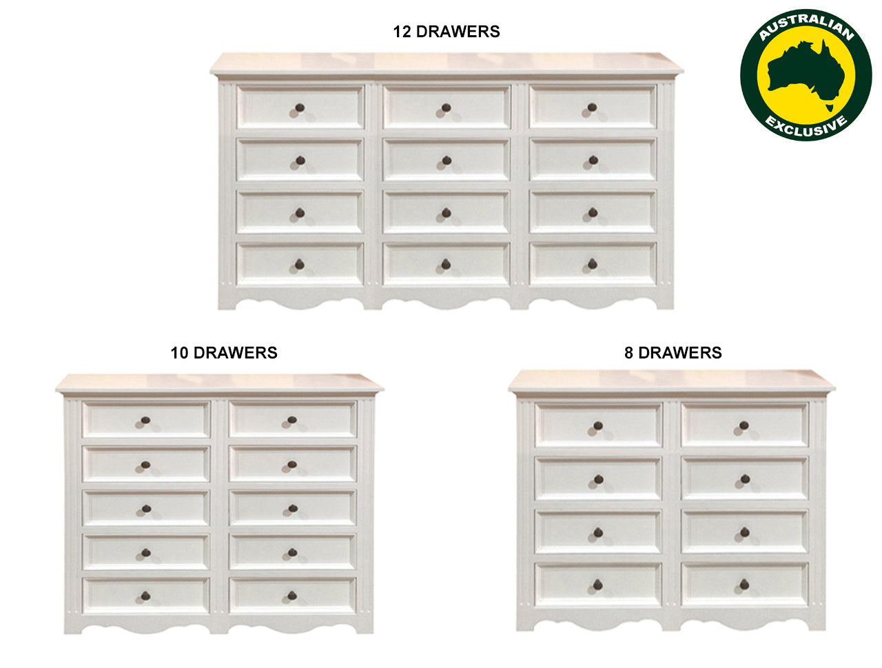 ANZAC (AUSSIE MADE) CHEST COLLECTION - ASSORTED PAINTED COLOURS - STARTING FROM $1799