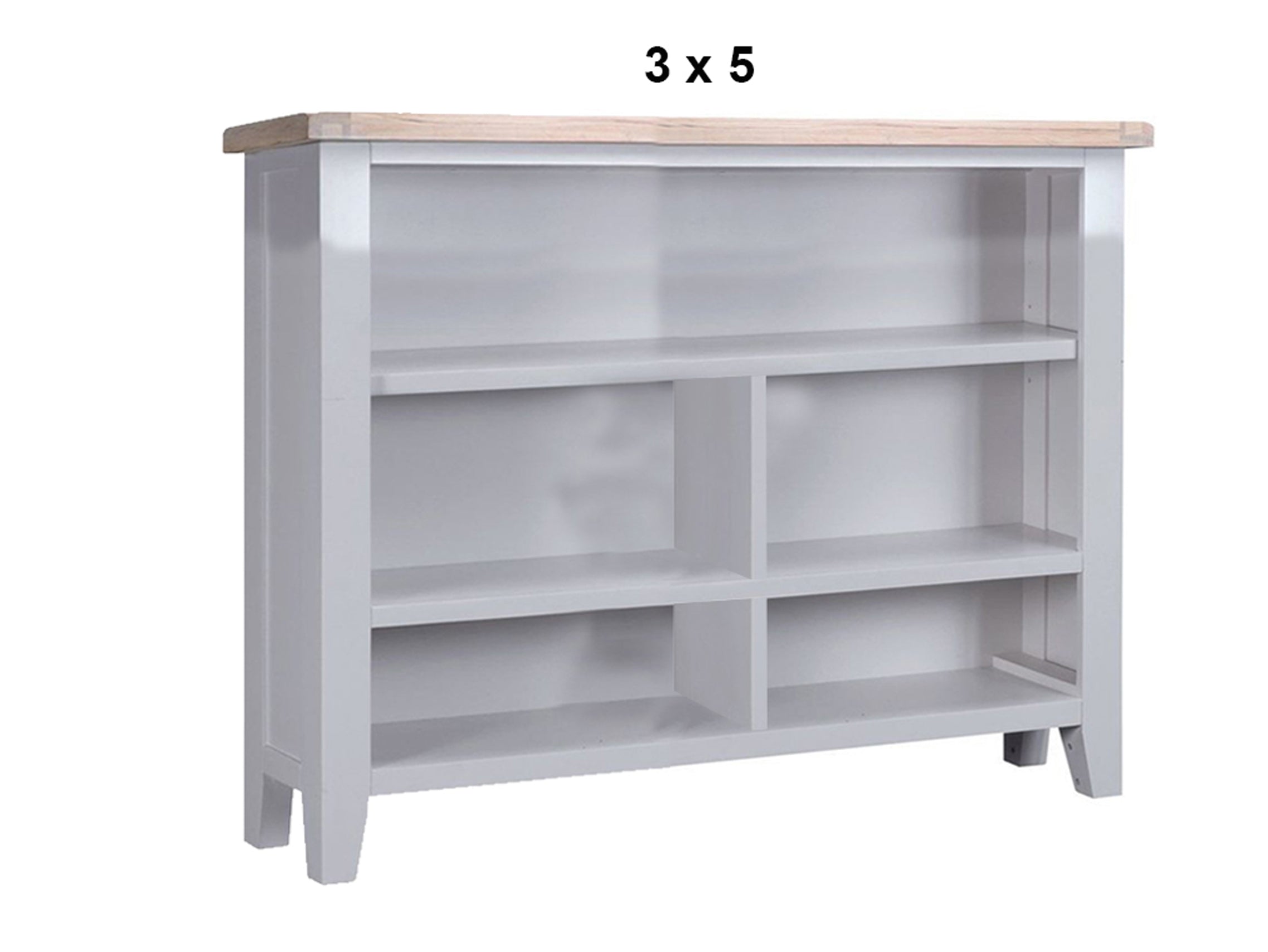 ARBETTA (AUSSIE MADE) LOWLINE BOOKCASE COLLECTION - 2 TONE - (TASSIE OAK COMBINATION TOP / ASSORTED PAINTED COLOURS CARCASS) - STARTING FROM $599