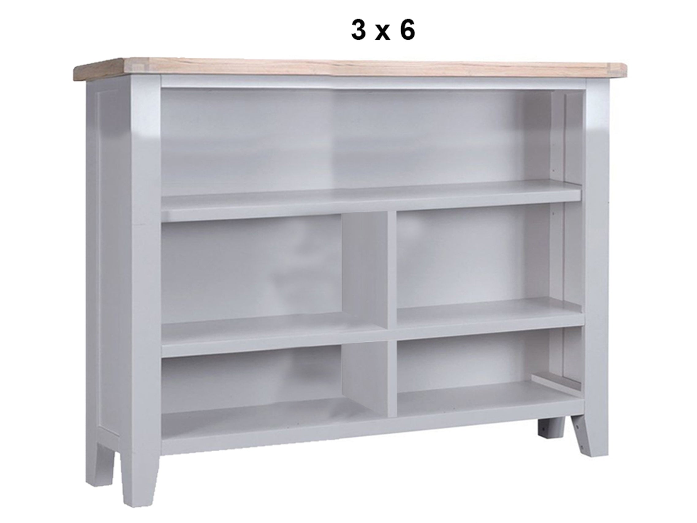 ARBETTA (AUSSIE MADE) LOWLINE BOOKCASE COLLECTION - 2 TONE - (TASSIE OAK COMBINATION TOP / ASSORTED PAINTED COLOURS CARCASS) - STARTING FROM $599