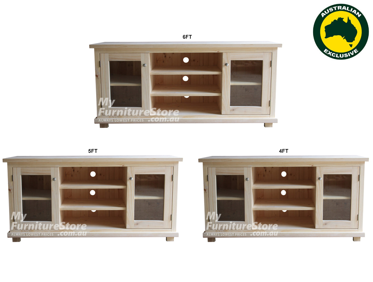 ARNCLIFFE (AUSSIE MADE) 2 DOOR TV UNIT COLLECTION - ASSORTED STAINED COLOURS - STARTING FROM $799