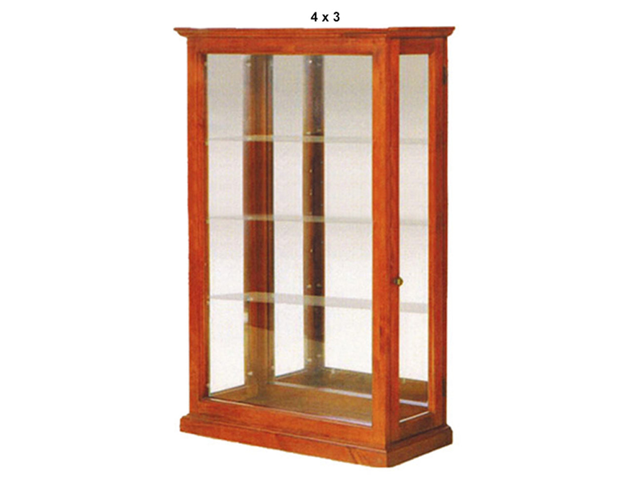 AVA (AUSSIE MADE) CRYSTAL LOWLINE DISPLAY WITH SIDES DOORS AND MIRRORED BACK CABINET COLLECTION - ASSORTED STAINED COLOURS - STARTING FROM $1299