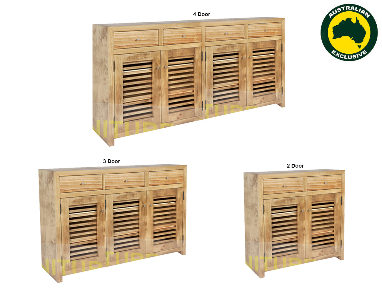 BANDY (AUSSIE MADE) BUFFET COLLECTION - ASSORTED STAINED COLOURS - STARTING FROM $649