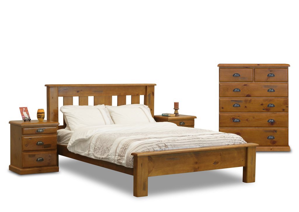 BATHURST (AUSSIE MADE) QUEEN 4 PIECE (TALLBOY) BEDROOM SUITE - ASSORTED COLOURS