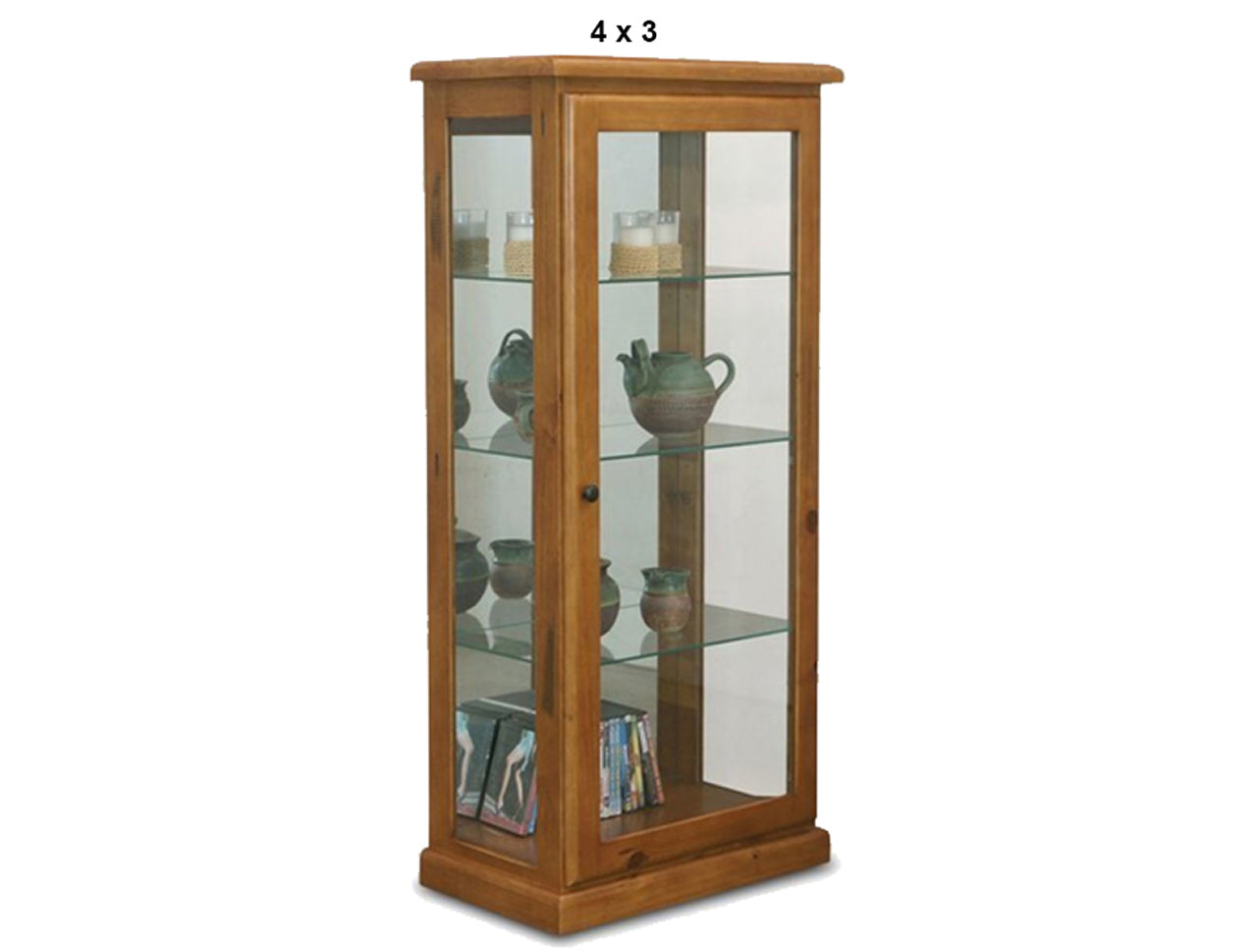 BATHURST (AUSSIE MADE) LOWLINE DISPLAY CABINET WITH MIRRORED BACKING COLLECTION - ASSORTED STAINED COLOURS - STARTING FROM $1299