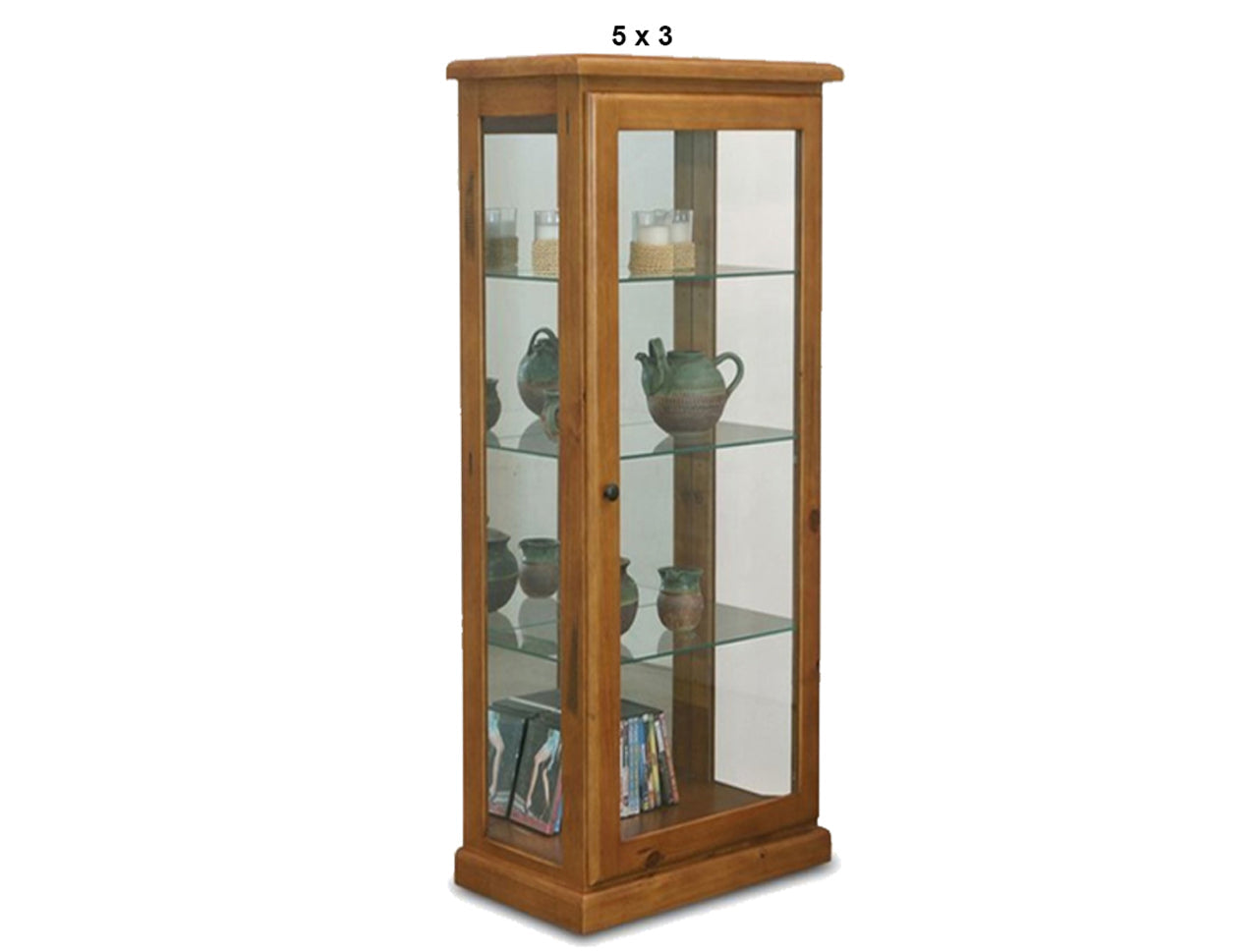 BATHURST (AUSSIE MADE) LOWLINE DISPLAY CABINET WITH MIRRORED BACKING COLLECTION - ASSORTED STAINED COLOURS - STARTING FROM $1299