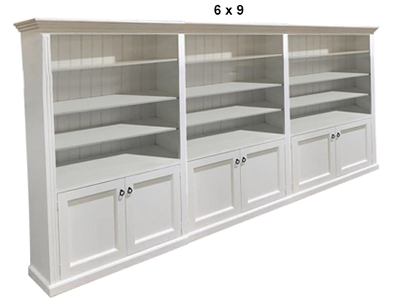 BAYSIDE (AUSSIE MADE) 6 DOOR BOOKCASE PIGEON PAIRED (4 SECTIONS) COLLECTION - ASSORTED PAINTED COLOURS - STARTING FROM $3699