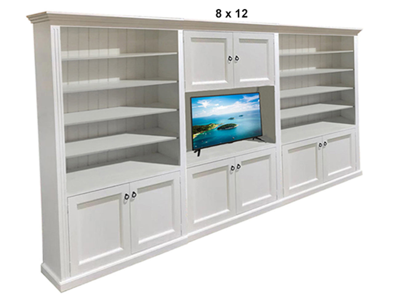 BAYSIDE (AUSSIE MADE) 8 DOOR WALL / TV UNIT TRIPLE COLLECTION - ASSORTED PAINTED / STAINED COLOURS - STARTING FROM $3699