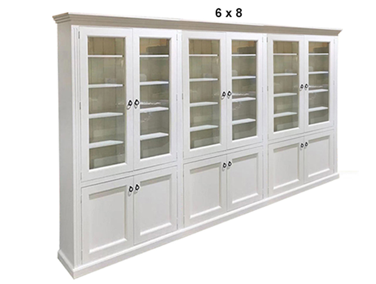 BAYSIDE (AUSSIE MADE) 12 DOOR LIBRARY UNIT GLASS / TIMBER DOORS COLLECTION - ASSORTED PAINTED COLOURS - STARTING FROM $4499