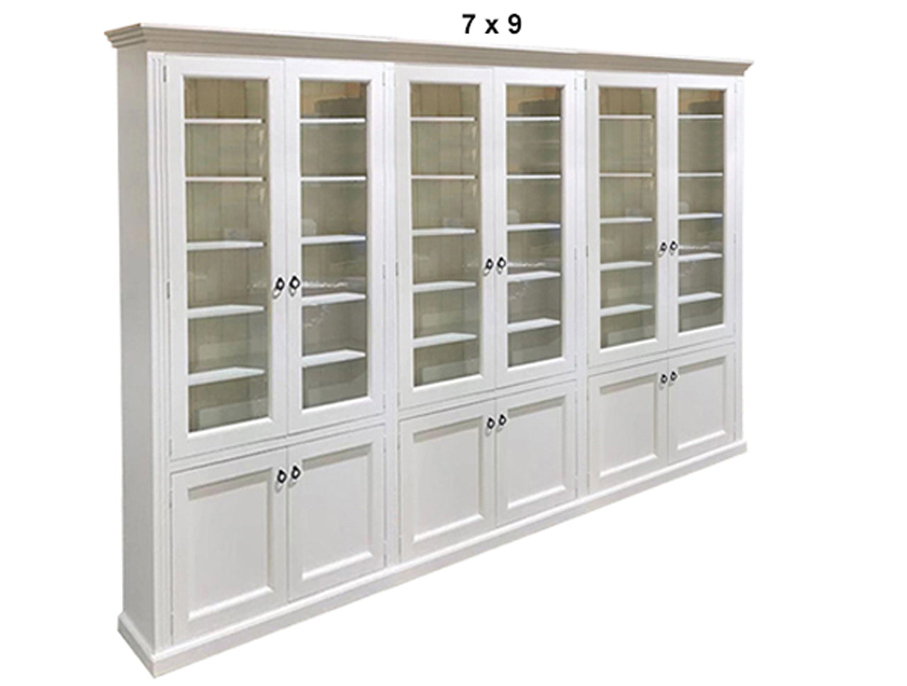 BAYSIDE (AUSSIE MADE) 12 DOOR LIBRARY UNIT GLASS / TIMBER DOORS COLLECTION - ASSORTED PAINTED COLOURS - STARTING FROM $4499