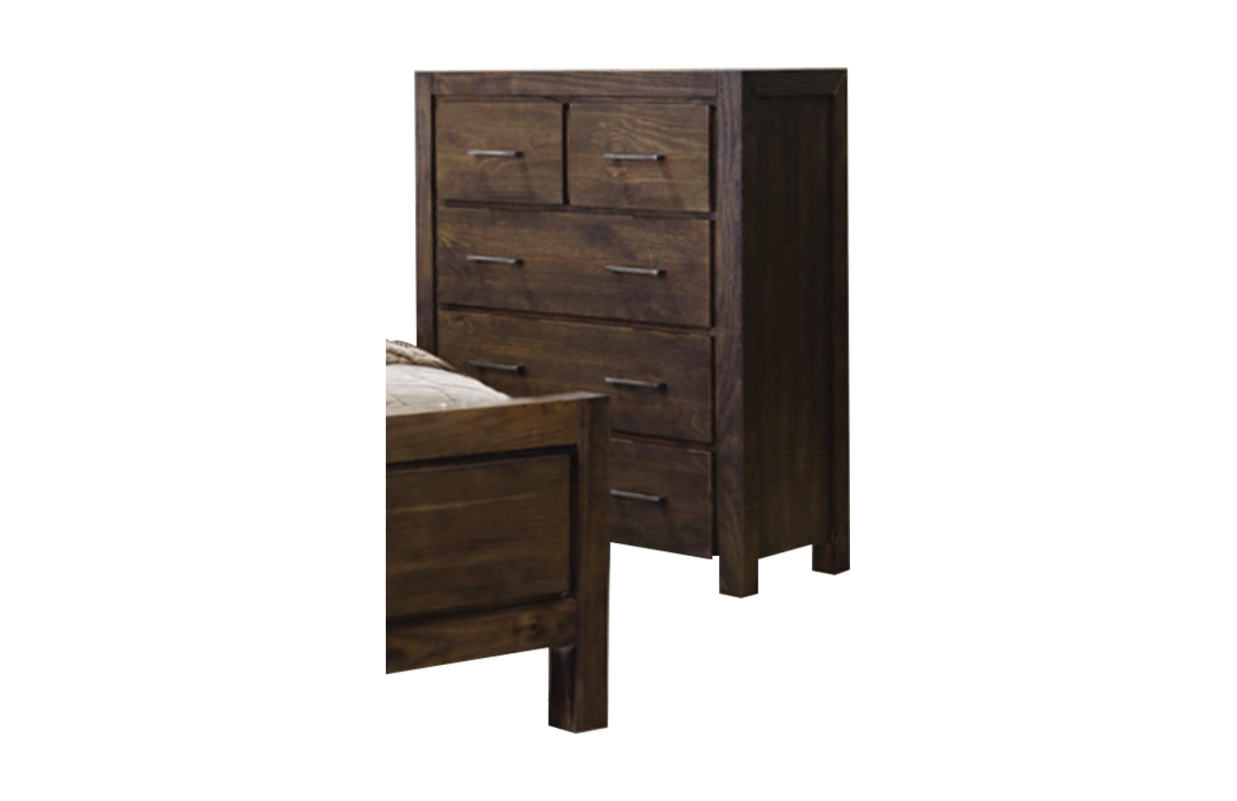 BRIELLE 5 DRAWER  TALLBOY - BRUSHED UMBER