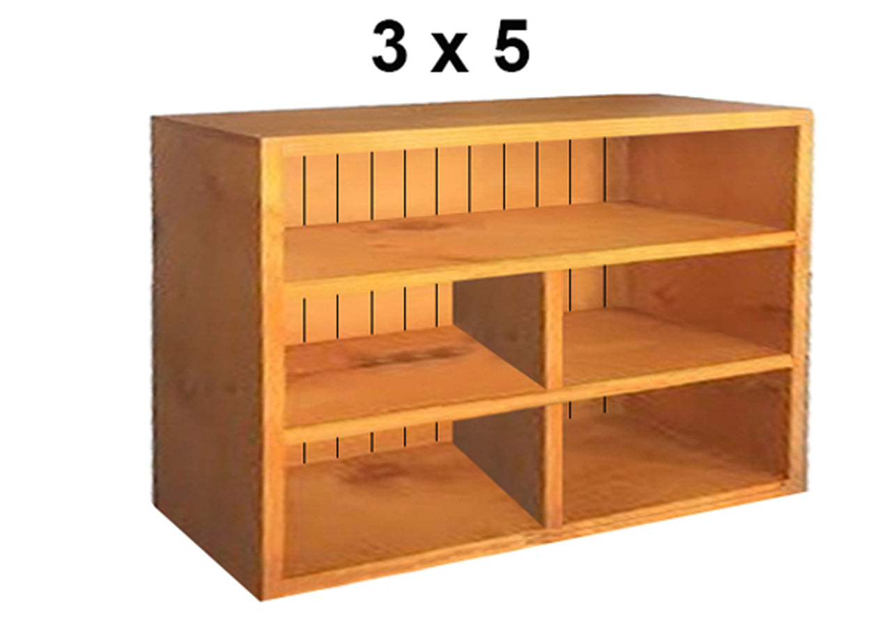 BUDGET (AUSSIE MADE) LOWLINE BOOKCASE COLLECTION - ASSORTED STAINED COLOURS - STARTING FROM $399