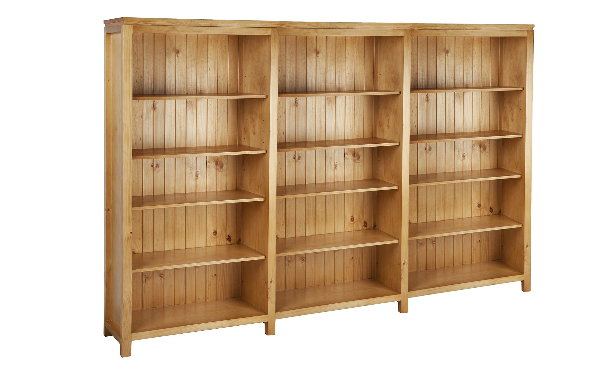 CALISTOGA BOOKCASE (AUSSIE MADE) - 2100(H) x 3600(W) - (3 SECTION) PIGEON PAIRED BOOKCASE - ASSORTED COLOURS