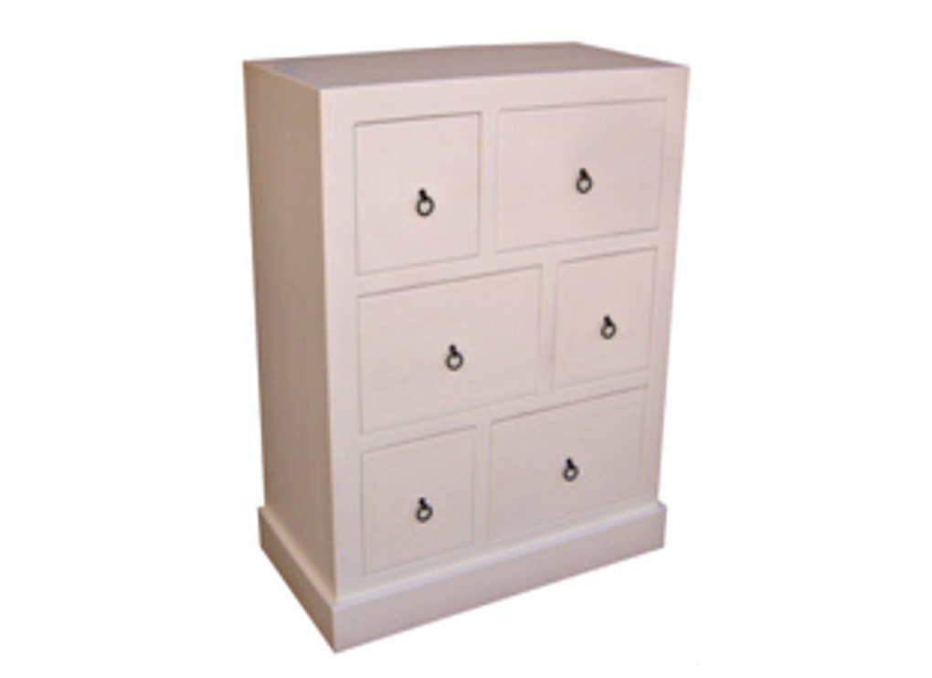 BONO (AUSSIE MADE) TALLBOY WITH 6 DRAWERS - 1200(H) x 900(W) - ASSORTED PAINTED COLOURS