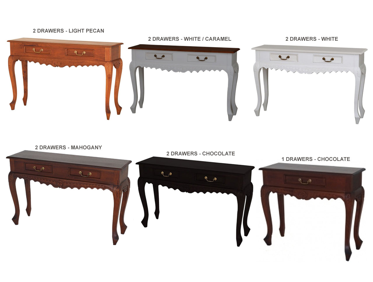 WILLY / CARVED SOFA TABLE COLLECTION - ASSORTED COLOURS - STARTED FROM $349